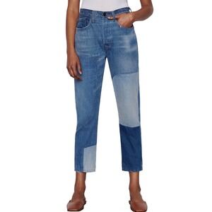 FRAME Le Original Landa Mix Patchwork Jeans Womens 26 Straight Leg  28x28